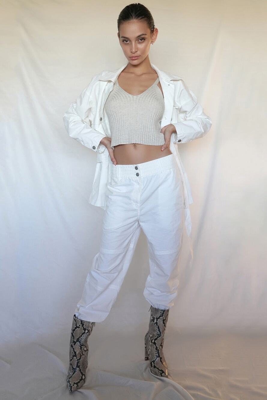 NWT THE RANGE Arid Ecru White Twill Tapered Jogger Pants Size Medium